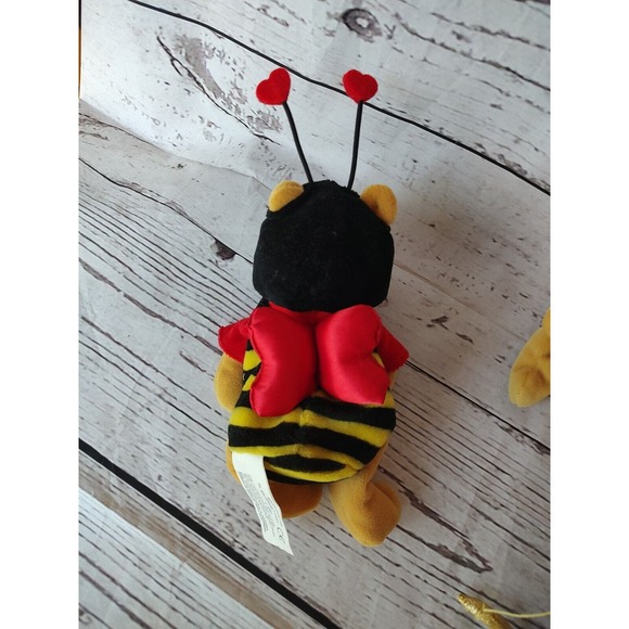 Disney Winnie The Pooh Plush Beanies Lot of 3 Valentine Love Pooh Eeyore Cupid - Picture 7 of 10